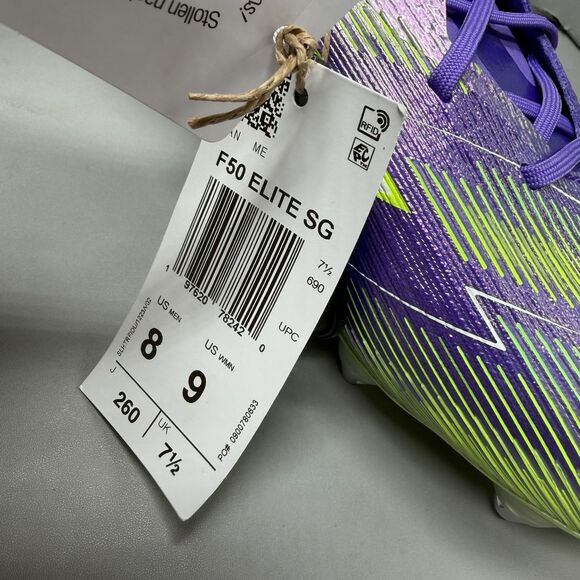 Adidas F50 Elite SG Soccer Cleats Men Sz 8 Purple Green JH7633 Soft Ground Studs main image 6